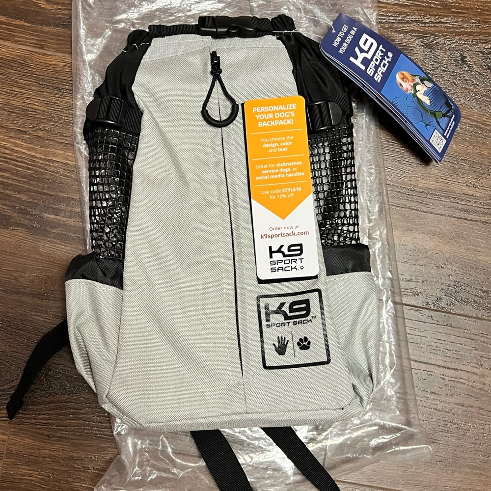 K9 Sport Sack Dog Backpack in Black and Gray XS (NWT)